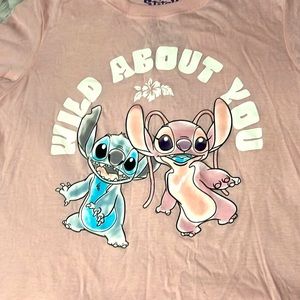 Light pink Stitch and Angel crop top